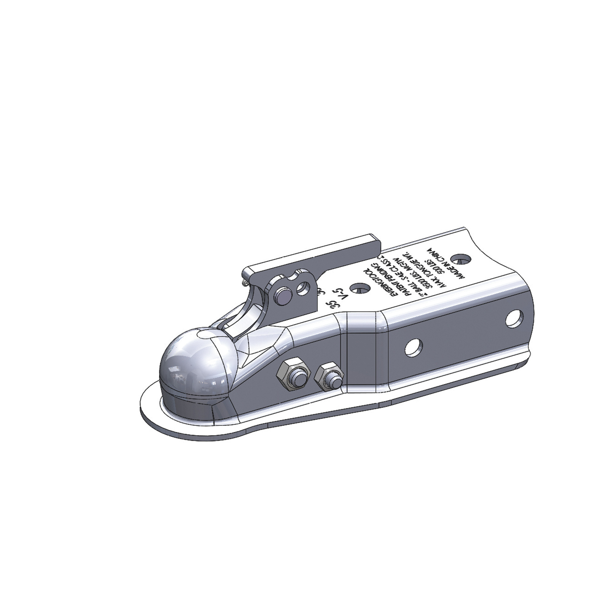 Ultra-Tow XTP Auto-Locking Trailer Coupler, 3500-Lb. Capacity, Fits 2in. Ball, 2 1/2in.W Channel